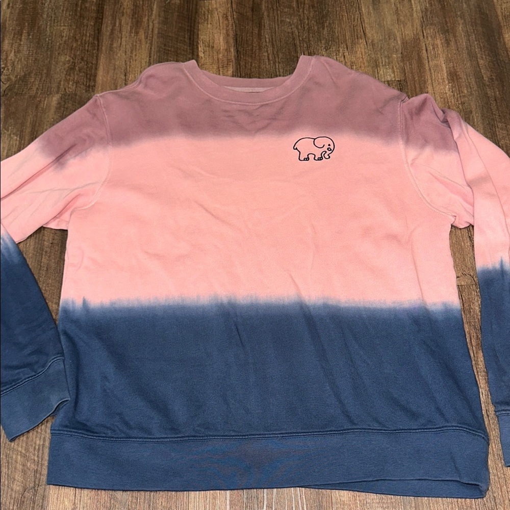 Ivory Ella Sweatshirt Crew Neck Elephant‎ Ombré Womens Medium